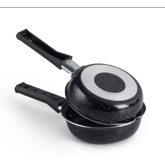 Frigideira Dupla Antiaderente 14cm Omeleteira Hamburgueira Omelete Hambúrguer Panqueca Batata Rosti